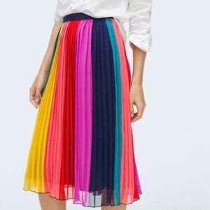 J. Crew Colorful Pleated A-Line Skirt